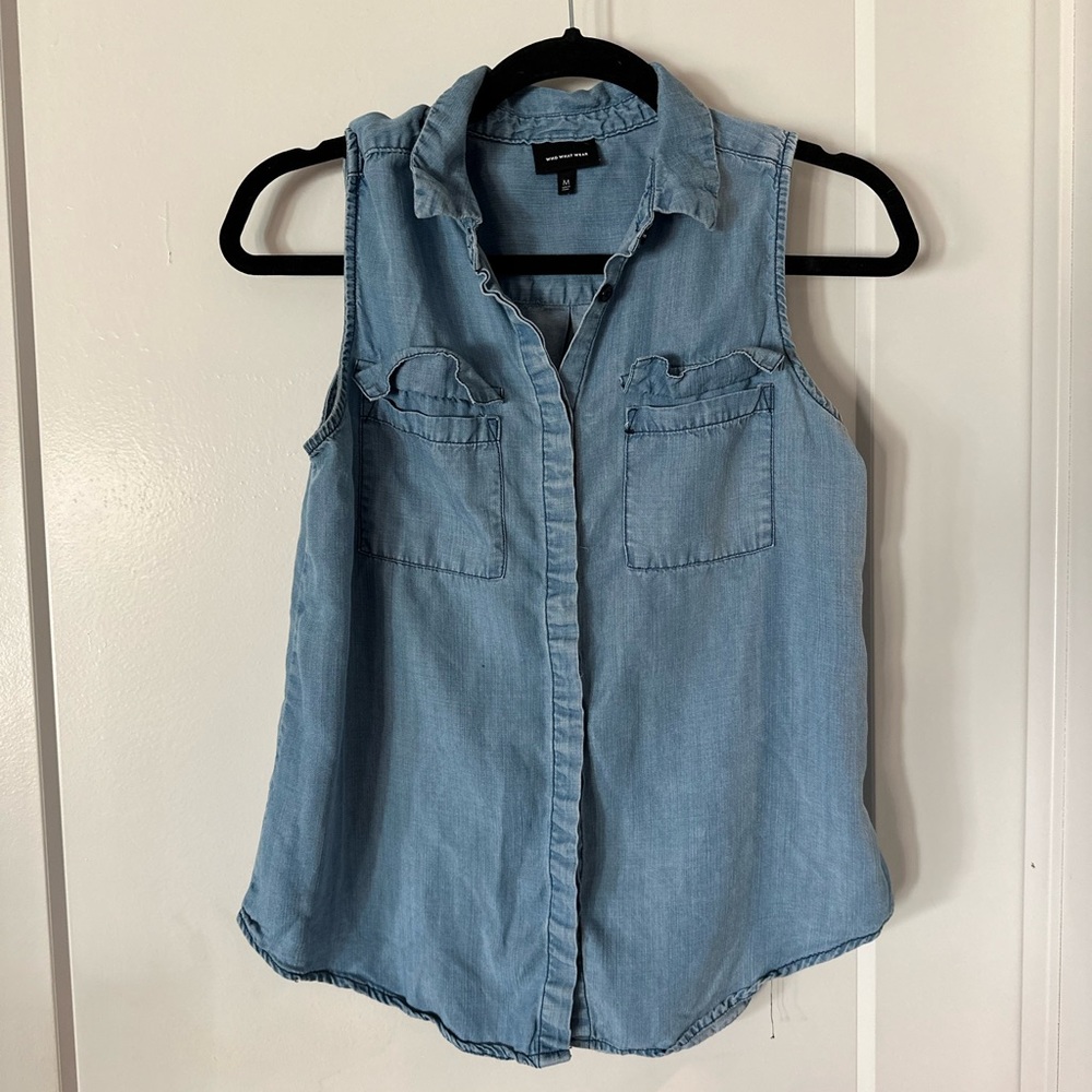 Blue Jean button up sleeveless
